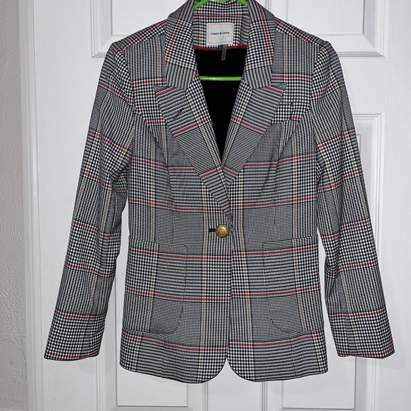 Court & Rowe Houndstooth Plaid Single Button Blazer - Picture 2 of 12